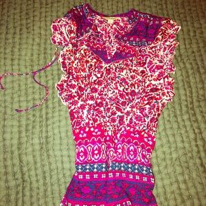 Lucky Brand floral colorful blouse